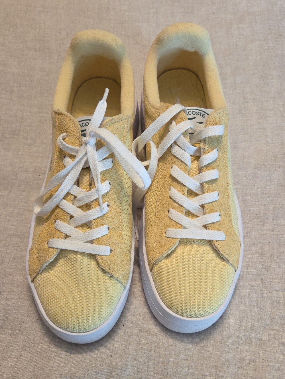 Lacoste Women's Pale Yellow Low-Top Sneakers